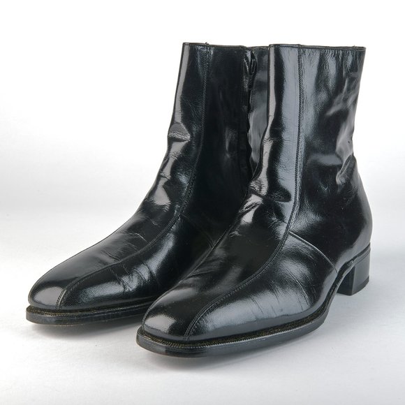 Florsheim Imperial NOS!! Men's Black Zip Beatle Boots 724636 Size 10.5 B - Picture 4 of 16